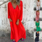 🔥Hot Sale 50% OFF🔥V-neck Solid Color Lantern Sleeve Dress
