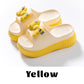Cute Bowknot Thick Sole Cozy Open-toe Sandal Slippers