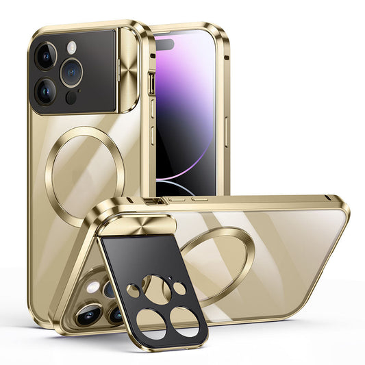 Metal Magneto Buckle Magnetic Invisible Bracket iPhone Case