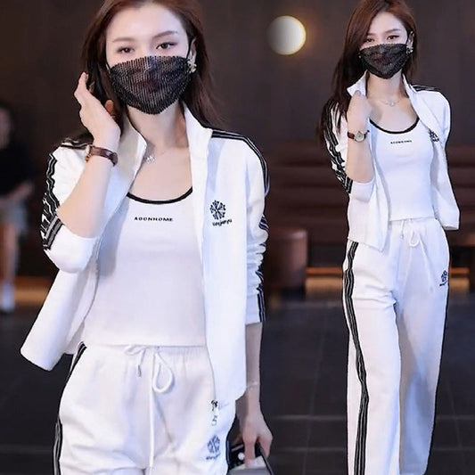 Women's Casual Sports Suit - Zipper Jacket with Trousers